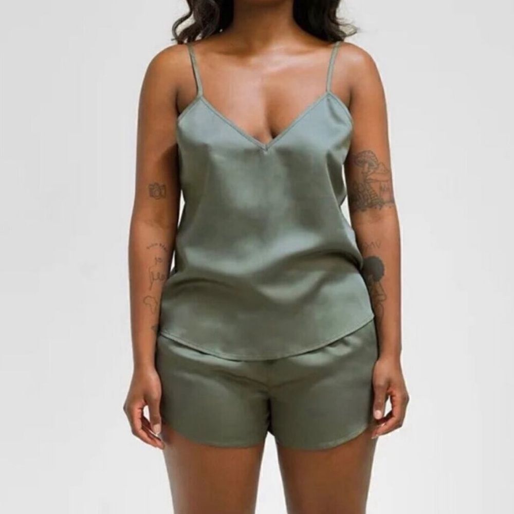 Ettitude Women's Size XXL Sateen Shortie Moss Green Loungewear Pajama Shorts